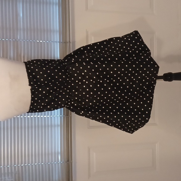4/$60  Black & White Polka Dot Puffy Strapless Dress - size 9 - Picture 4 of 6